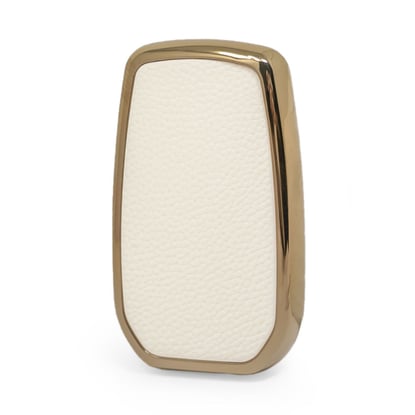 New-Aftermarket-Nano-High-Quality-Gold-Leather-Cover-For-Toyota-Remote-Key-2-Buttons-White-Color-TYT-A13J2---Emirates-Keys