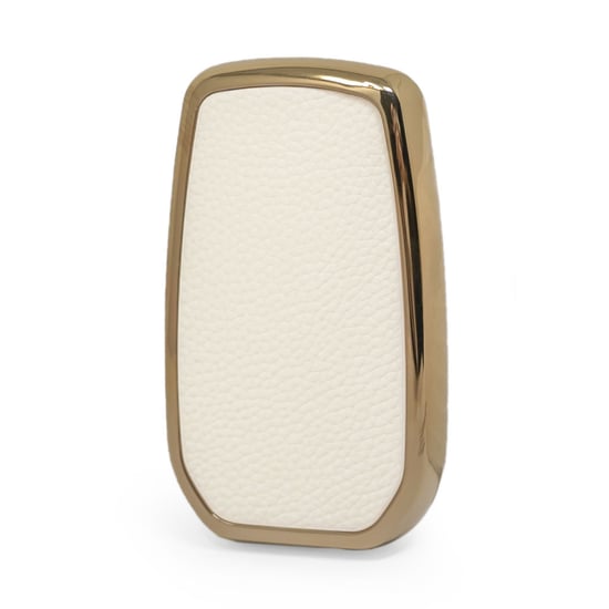 New-Aftermarket-Nano-High-Quality-Gold-Leather-Cover-For-Toyota-Remote-Key-2-Buttons-White-Color-TYT-A13J2---Emirates-Keys