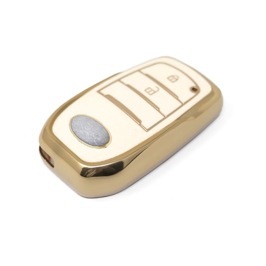 New-Aftermarket-Nano-High-Quality-Gold-Leather-Cover-For-Toyota-Remote-Key-2-Buttons-White-Color-TYT-A13J2---Emirates-Keys