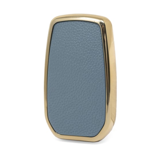 New-Aftermarket-Nano-High-Quality-Gold-Leather-Cover-For-Toyota-Remote-Key-2-Buttons-Gray-Color-TYT-A13J2---Emirates-Keys