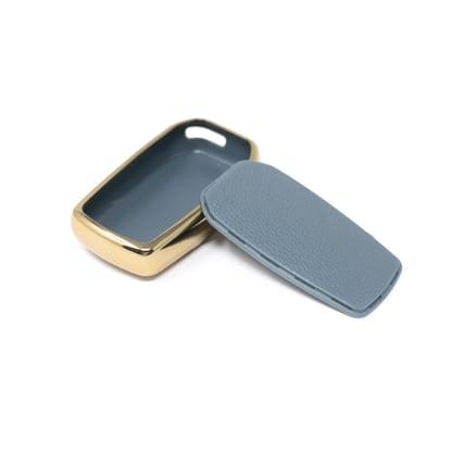 New-Aftermarket-Nano-High-Quality-Gold-Leather-Cover-For-Toyota-Remote-Key-3-Buttons-Gray-Color-TYT-A13J3---Emirates-Keys