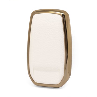 New-Aftermarket-Nano-High-Quality-Gold-Leather-Cover-For-Toyota-Remote-Key-2-Buttons-White-Color-TYT-A13J2H---Emirates-Keys