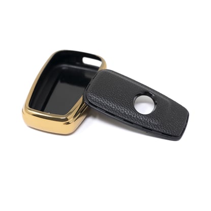 New-Aftermarket-Nano-High-Quality-Gold-Leather-Cover-For-Toyota-Remote-Key-2-Buttons-Black-Color-TYT-B13J2---Emirates-Keys