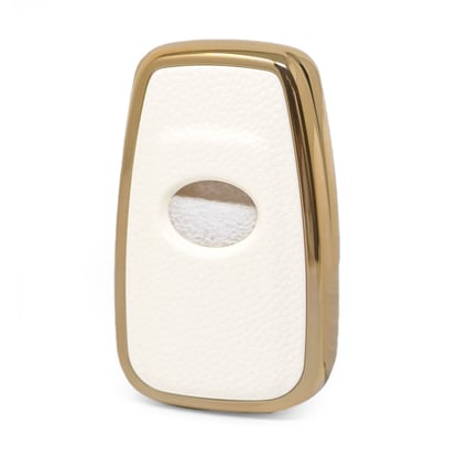 New-Aftermarket-Nano-High-Quality-Gold-Leather-Cover-For-Toyota-Remote-Key-2-Buttons-White-Color-TYT-B13J2---Emirates-Keys