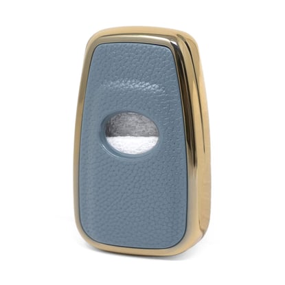 New-Aftermarket-Nano-High-Quality-Gold-Leather-Cover-For-Toyota-Remote-Key-2-Buttons-Gray-Color-TYT-B13J2---Emirates-Keys