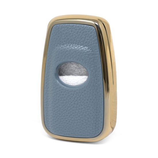New-Aftermarket-Nano-High-Quality-Gold-Leather-Cover-For-Toyota-Remote-Key-2-Buttons-Gray-Color-TYT-B13J2---Emirates-Keys
