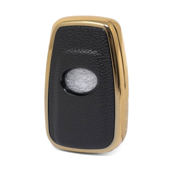 New-Aftermarket-Nano-High-Quality-Gold-Leather-Cover-For-Toyota-Remote-Key-3-Buttons-Black-Color-TYT-B13J3---Emirates-Keys