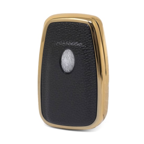 New-Aftermarket-Nano-High-Quality-Gold-Leather-Cover-For-Toyota-Remote-Key-3-Buttons-Black-Color-TYT-B13J3B---Emirates-Keys