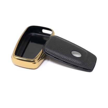 New-Aftermarket-Nano-High-Quality-Gold-Leather-Cover-For-Toyota-Remote-Key-3-Buttons-Black-Color-TYT-B13J3B---Emirates-Keys