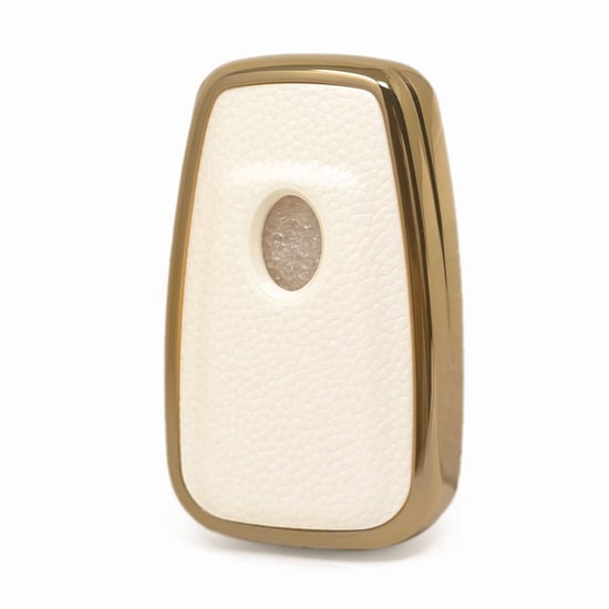 New-Aftermarket-Nano-High-Quality-Gold-Leather-Cover-For-Toyota-Remote-Key-3-Buttons-White-Color-TYT-B13J3B---Emirates-Keys