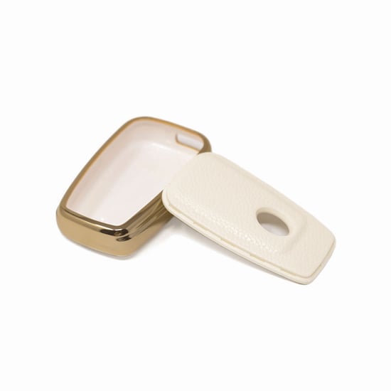 New-Aftermarket-Nano-High-Quality-Gold-Leather-Cover-For-Toyota-Remote-Key-3-Buttons-White-Color-TYT-B13J3B---Emirates-Keys