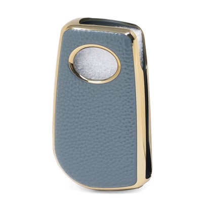 New-Aftermarket-Nano-High-Quality-Gold-Leather-Cover-For-Toyota-Flip-Remote-Key-3-Buttons-Gray-Color-TYT-C13J---Emirates-Keys