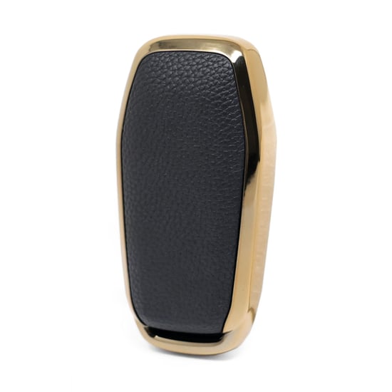 New-Aftermarket-Nano-High-Quality-Gold-Leather-Cover-For-Ford-Remote-Key-5-Buttons-Black-Color-Ford-A13J---Emirates-Keys