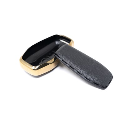 New-Aftermarket-Nano-High-Quality-Gold-Leather-Cover-For-Ford-Remote-Key-5-Buttons-Black-Color-Ford-A13J---Emirates-Keys