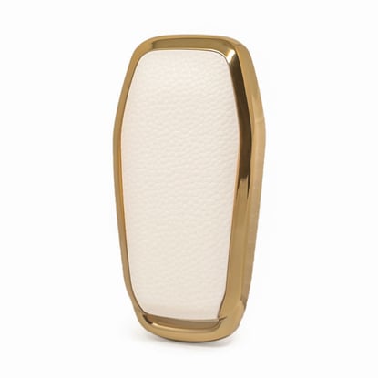 New-Aftermarket-Nano-High-Quality-Gold-Leather-Cover-For-Ford-Remote-Key-5-Buttons-White-Color-Ford-A13J---Emirates-Keys