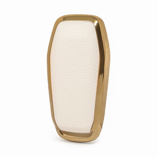 New-Aftermarket-Nano-High-Quality-Gold-Leather-Cover-For-Ford-Remote-Key-5-Buttons-White-Color-Ford-A13J---Emirates-Keys