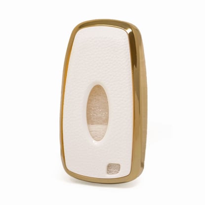 New-Aftermarket-Nano-High-Quality-Gold-Leather-Cover-For-Ford-Remote-Key-3-Buttons-White-Color-Ford-B13J3---Emirates-Keys