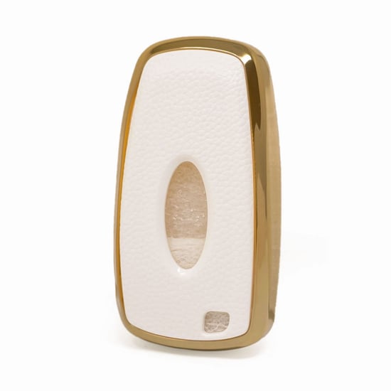 New-Aftermarket-Nano-High-Quality-Gold-Leather-Cover-For-Ford-Remote-Key-3-Buttons-White-Color-Ford-B13J3---Emirates-Keys