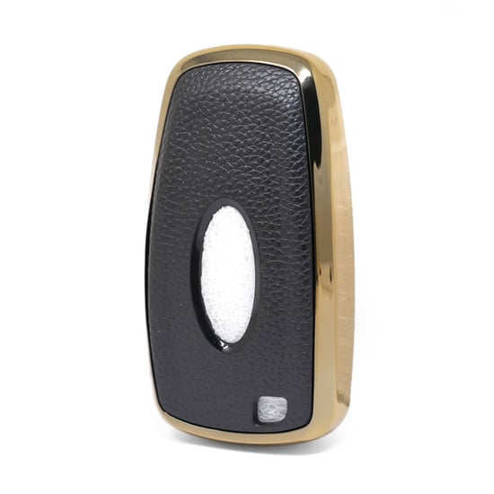 New-Aftermarket-Nano-High-Quality-Gold-Leather-Cover-For-Ford-Remote-Key-4-Buttons-Black-Color-Ford-B13J4---Emirates-Keys