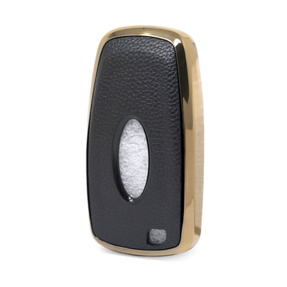 New-Aftermarket-Nano-High-Quality-Gold-Leather-Cover-For-Ford-Remote-Key-5-Buttons-Black-Color-Ford-B13J5---Emirates-Keys