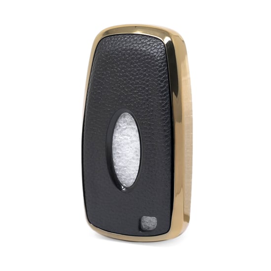 New-Aftermarket-Nano-High-Quality-Gold-Leather-Cover-For-Ford-Remote-Key-5-Buttons-Black-Color-Ford-B13J5---Emirates-Keys