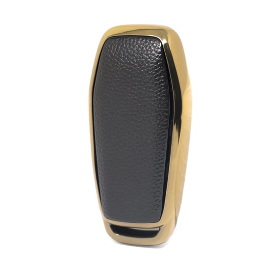 New-Aftermarket-Nano-High-Quality-Gold-Leather-Cover-For-Ford-Remote-Key-3-Buttons-Black-Color-Ford-C13J3---Emirates-Keys