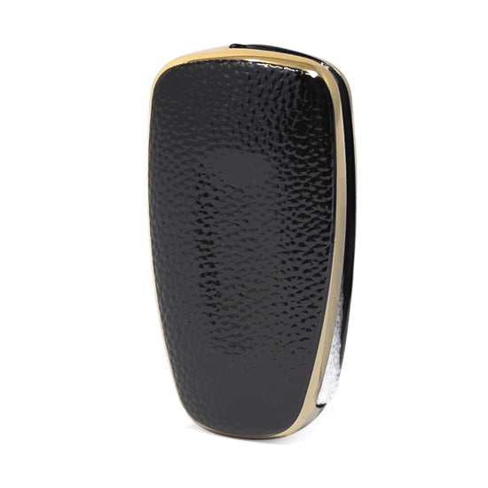 New-Aftermarket-Nano-High-Quality-Gold-Leather-Cover-For-Ford-Flip-Remote-Key-3-Buttons-Black-Color-Ford-E13J---Emirates-Keys