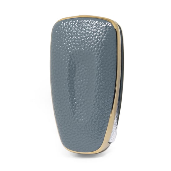 New-Aftermarket-Nano-High-Quality-Gold-Leather-Cover-For-Ford-Flip-Remote-Key-3-Buttons-Gray-Color-Ford-E13J---Emirates-Keys