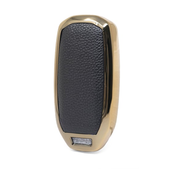 New-Aftermarket-Nano-High-Quality-Gold-Leather-Cover-For-Ford-Remote-Key-3-Buttons-Black-Color-Ford-H13J3---Emirates-Keys