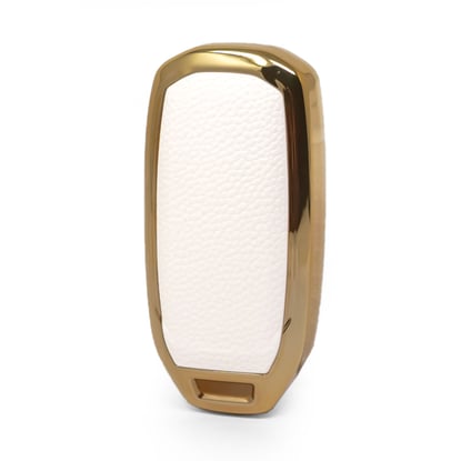 New-Aftermarket-Nano-High-Quality-Gold-Leather-Cover-For-Ford-Remote-Key-3-Buttons-White-Color-Ford-H13J3---Emirates-Keys