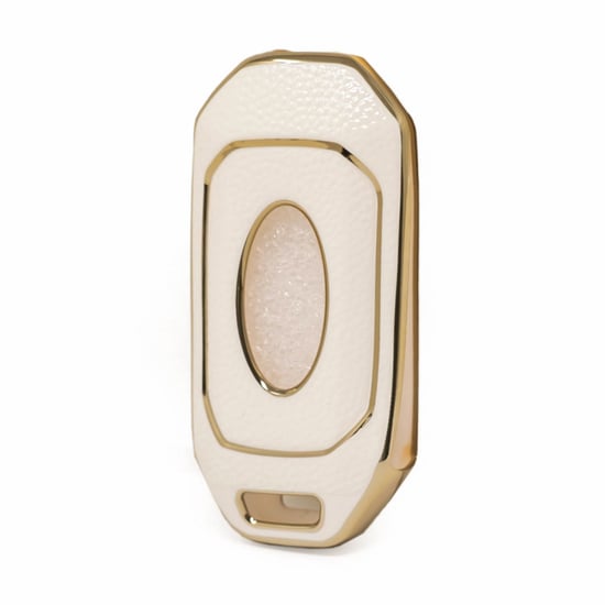 New-Aftermarket-Nano-High-Quality-Gold-Leather-Cover-For-Ford-Flip-Remote-Key-3-Buttons-White-Color-Ford-I13J---Emirates-Keys