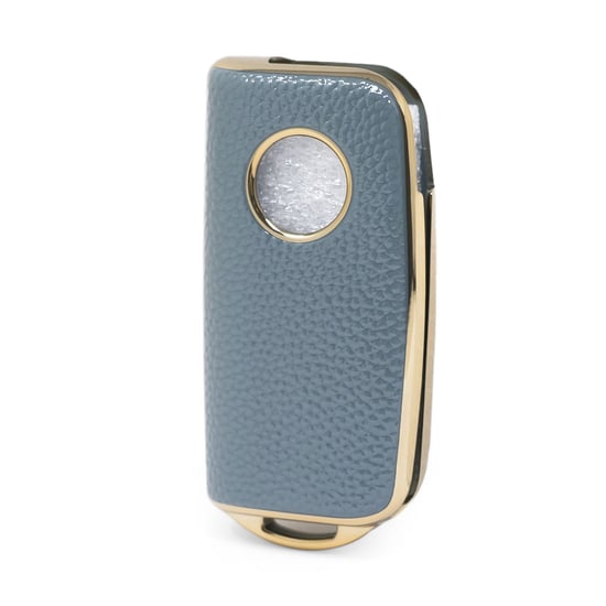 New-Aftermarket-Nano-High-Quality-Gold-Leather-Cover-For-Foton-Flip-Remote-Key-2-Buttons-Gray-Color-FT-A13J---Emirates-Keys