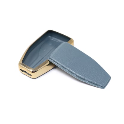 New-Aftermarket-Nano-High-Quality-Gold-Leather-Cover-For-Hongqi-Remote-Key-4-Buttons-Gray-Color-HQ-A13J4B---Emirates-Keys