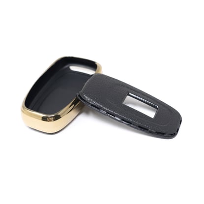 New-Aftermarket-Nano-High-Quality-Gold-Leather-Cover-For-Hongqi-Remote-Key-4-Buttons-Black-Color-HQ-B13J---Emirates-Keys