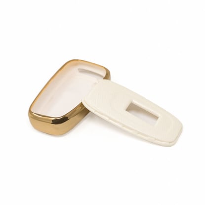 New-Aftermarket-Nano-High-Quality-Gold-Leather-Cover-For-Hongqi-Remote-Key-4-Buttons-White-Color-HQ-B13J---Emirates-Keys