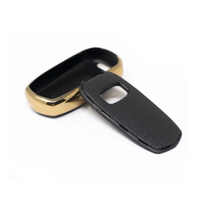 New-Aftermarket-Nano-High-Quality-Gold-Leather-Cover-For-Geely-Remote-Key-3-Buttons-Black-Color-GL-A13J---Emirates-Keys