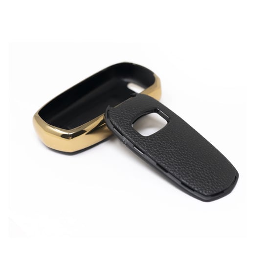 New-Aftermarket-Nano-High-Quality-Gold-Leather-Cover-For-Geely-Remote-Key-3-Buttons-Black-Color-GL-A13J---Emirates-Keys