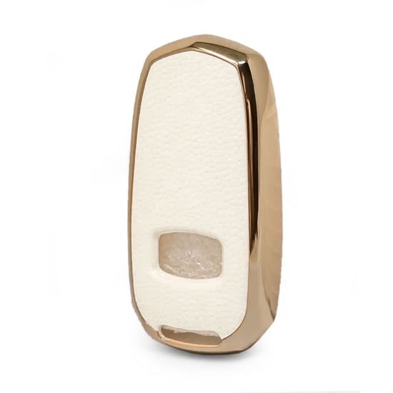 New-Aftermarket-Nano-High-Quality-Gold-Leather-Cover-For-Geely-Remote-Key-3-Buttons-White-Color-GL-A13J---Emirates-Keys