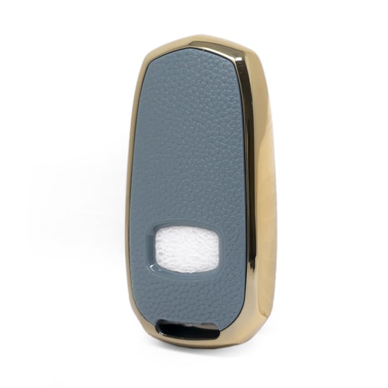 New-Aftermarket-Nano-High-Quality-Gold-Leather-Cover-For-Geely-Remote-Key-3-Buttons-Gray-Color-GL-A13J---Emirates-Keys