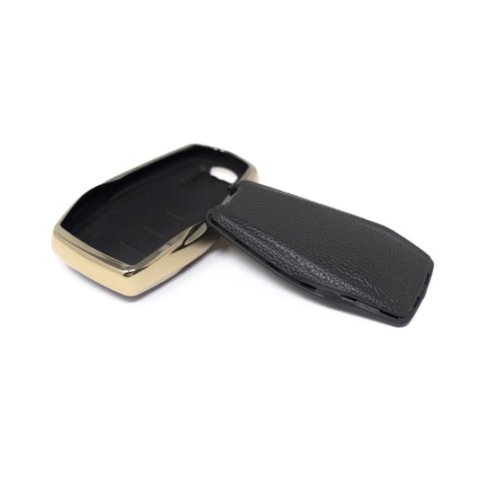 New-Aftermarket-Nano-High-Quality-Gold-Leather-Cover-For-Geely-Remote-Key-4-Buttons-Black-Color-GL-B13J4A---Emirates-Keys
