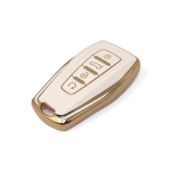New-Aftermarket-Nano-High-Quality-Gold-Leather-Cover-For-Geely-Remote-Key-4-Buttons-White-Color-GL-B13J4A---Emirates-Keys