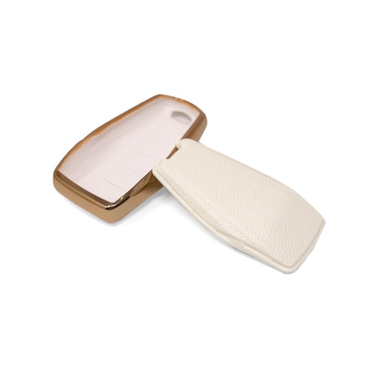 New-Aftermarket-Nano-High-Quality-Gold-Leather-Cover-For-Geely-Remote-Key-4-Buttons-White-Color-GL-B13J4A---Emirates-Keys