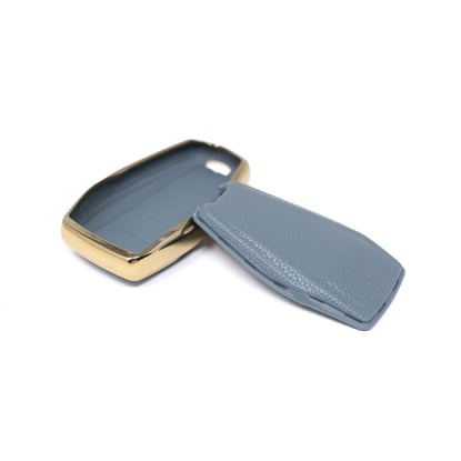 New-Aftermarket-Nano-High-Quality-Gold-Leather-Cover-For-Geely-Remote-Key-4-Buttons-Gray-Color-GL-B13J4A---Emirates-Keys