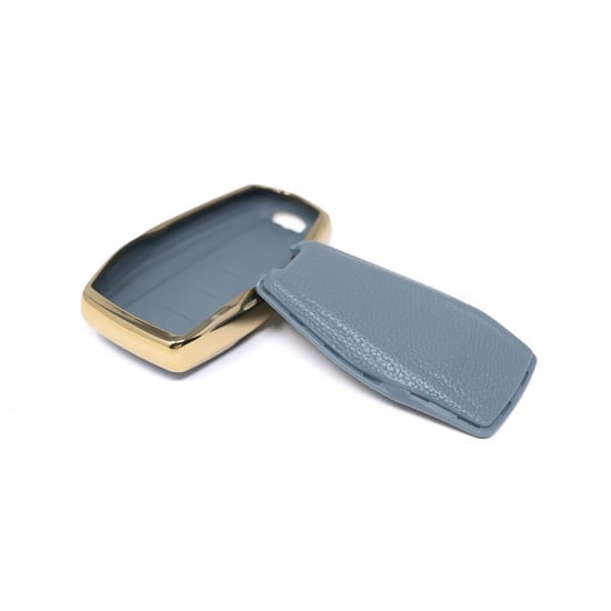 New-Aftermarket-Nano-High-Quality-Gold-Leather-Cover-For-Geely-Remote-Key-4-Buttons-Gray-Color-GL-B13J4A---Emirates-Keys