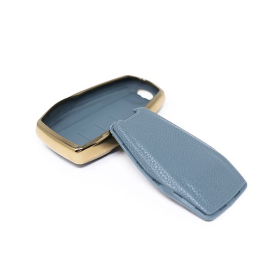 New-Aftermarket-Nano-High-Quality-Gold-Leather-Cover-For-Geely-Remote-Key-4-Buttons-Gray-Color-GL-B13J4B---Emirates-Keys