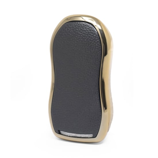 New-Aftermarket-Nano-High-Quality-Gold-Leather-Cover-For-Geely-Remote-Key-4-Buttons-Black-Color-GL-C13J---Emirates-Keys