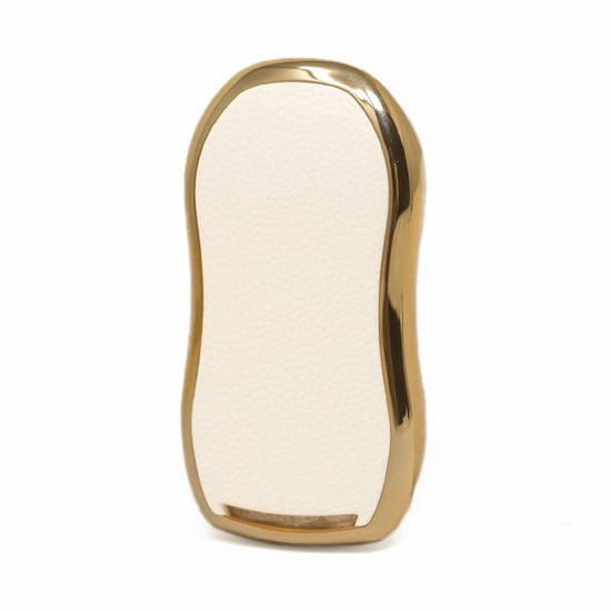New-Aftermarket-Nano-High-Quality-Gold-Leather-Cover-For-Geely-Remote-Key-4-Buttons-White-Color-GL-C13J---Emirates-Keys