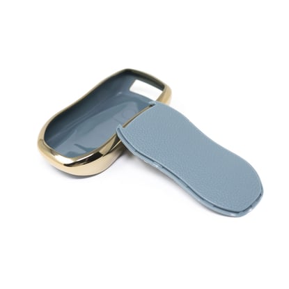 New-Aftermarket-Nano-High-Quality-Gold-Leather-Cover-For-Geely-Remote-Key-4-Buttons-Gray-Color-GL-C13J---Emirates-Keys