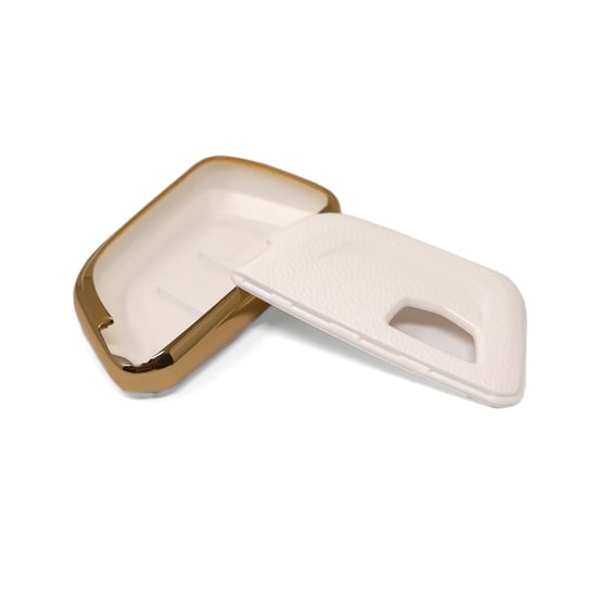 New-Aftermarket-Nano-High-Quality-Gold-Leather-Cover-For-Cadillac-Remote-Key-5-Buttons-White-Color-CDLC-B13J---Emirates-Keys