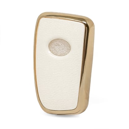 New-Aftermarket-Nano-High-Quality-Gold-Leather-Cover-For-Lexus-Remote-Key-4-Buttons-White-Color-LXS-A13J4---Emirates-Keys